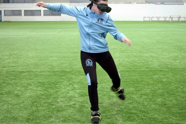 Play a freekick or become a goalkeeper within immersive VR environment
